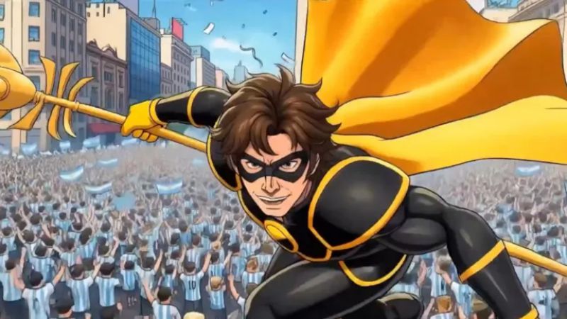 Milei lanzó sus redes sociales en inglés con la imagen de un superhéroe libertario