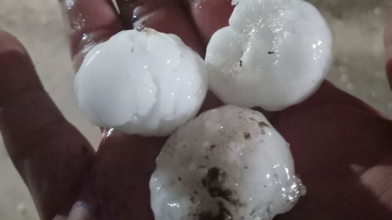 Cayó granizo de tamaño importante en diversos puntos de Cañada Seca