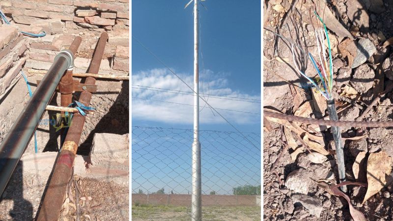Al Club Balloffet le robaron los cables de los reflectores y de una bomba