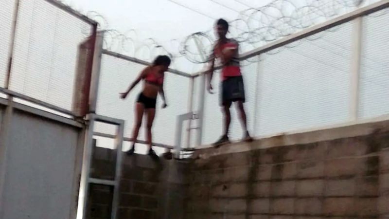 Quisieron entrar a robar y quedaron entre los alambres de púas (videos)