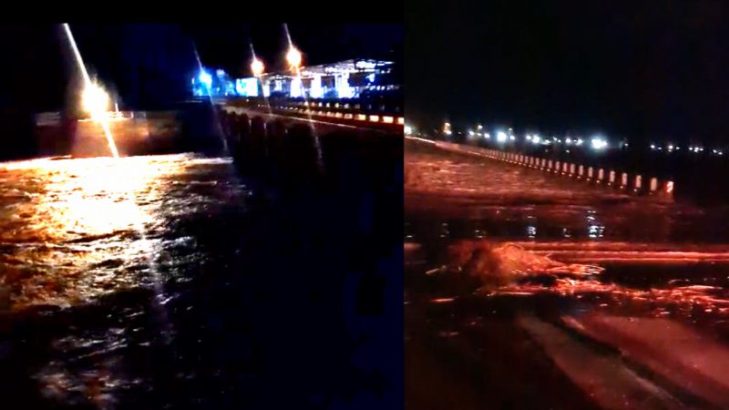 Así está esta noche el Dique Galileo Vitale y el Puente Badén (video)