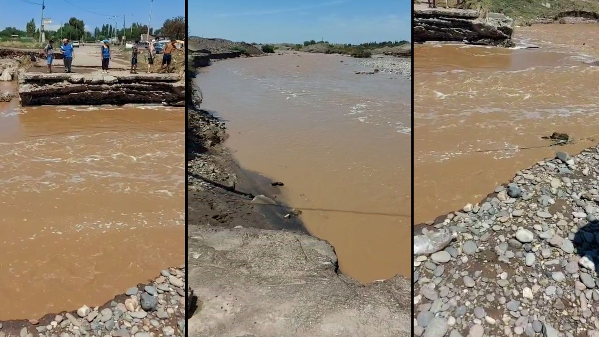 Pobre Diablo: el agua destruyó el puente de calle Vélez Sarsfield (video)