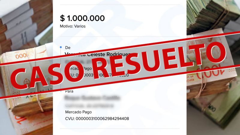 Transfirió por un error 1 millón de pesos, movió cielo y tierra y logró recuperarlo