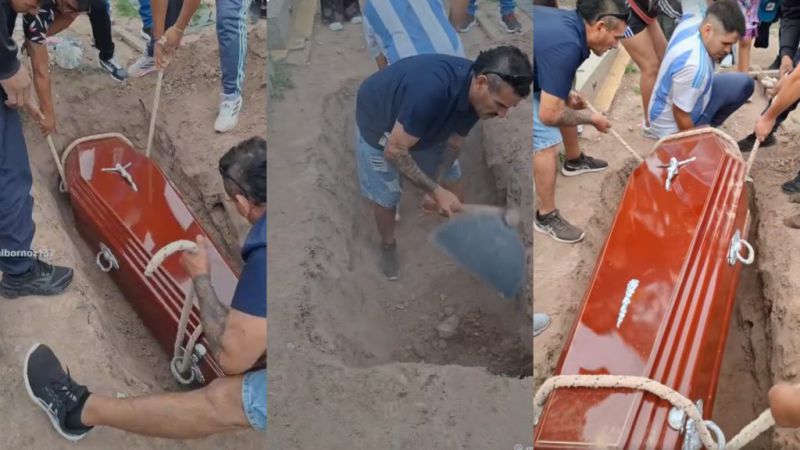 Video: En un entierro familiares se quejaron el tamaño del pozo y lo agrandaron