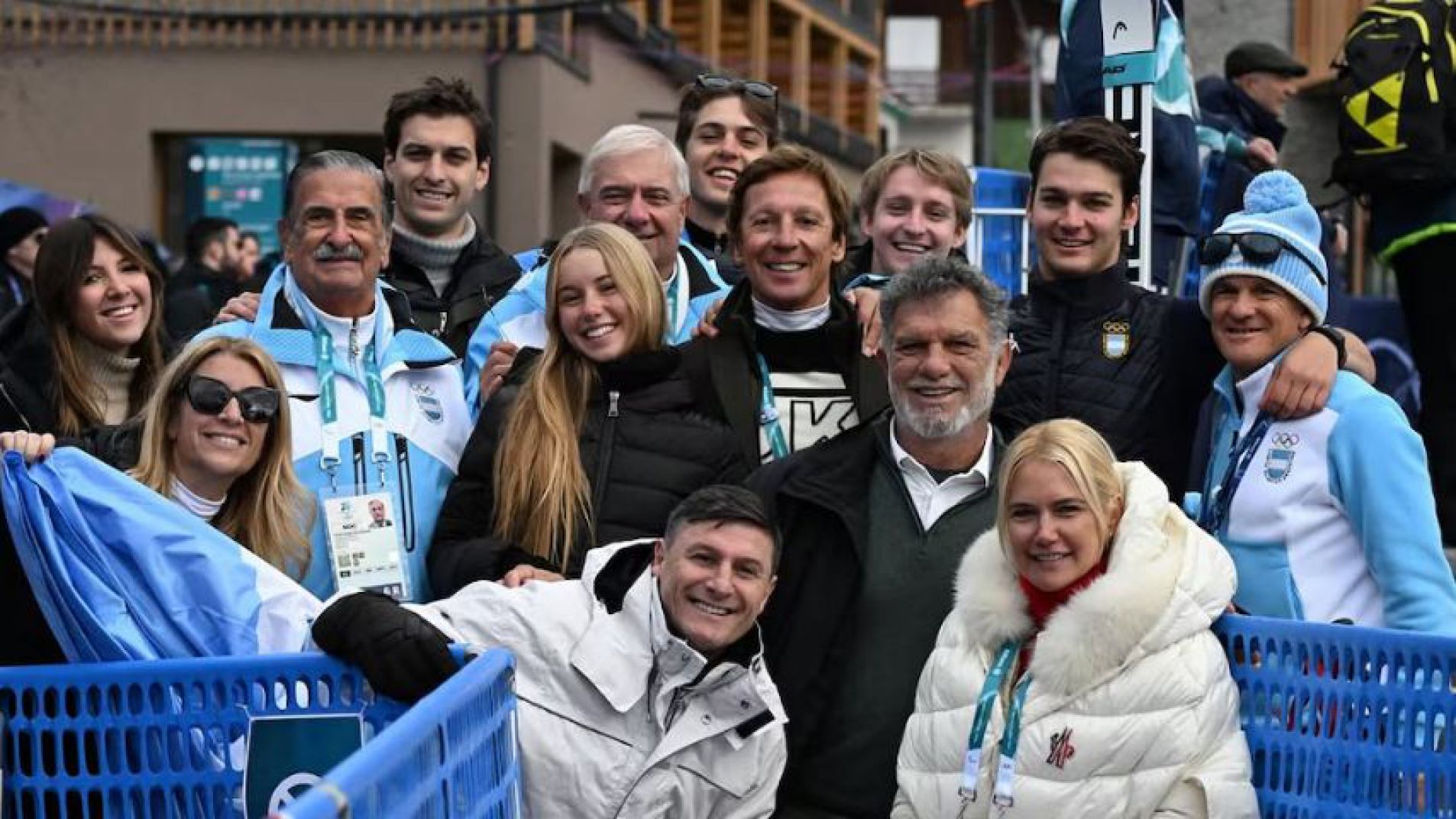 Valeria Mazza alentó a su hijo Tiziano en los Juegos Olímpicos de Invierno