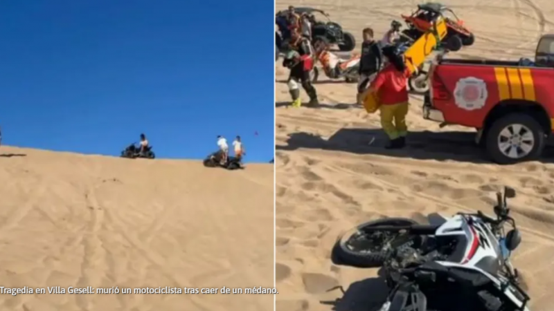Un motocilsita murió tras caer de un médano en Villa Gessell