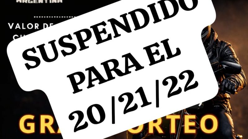 Por las inclemencias del tiempo se suspendió el encuentro de Moteros