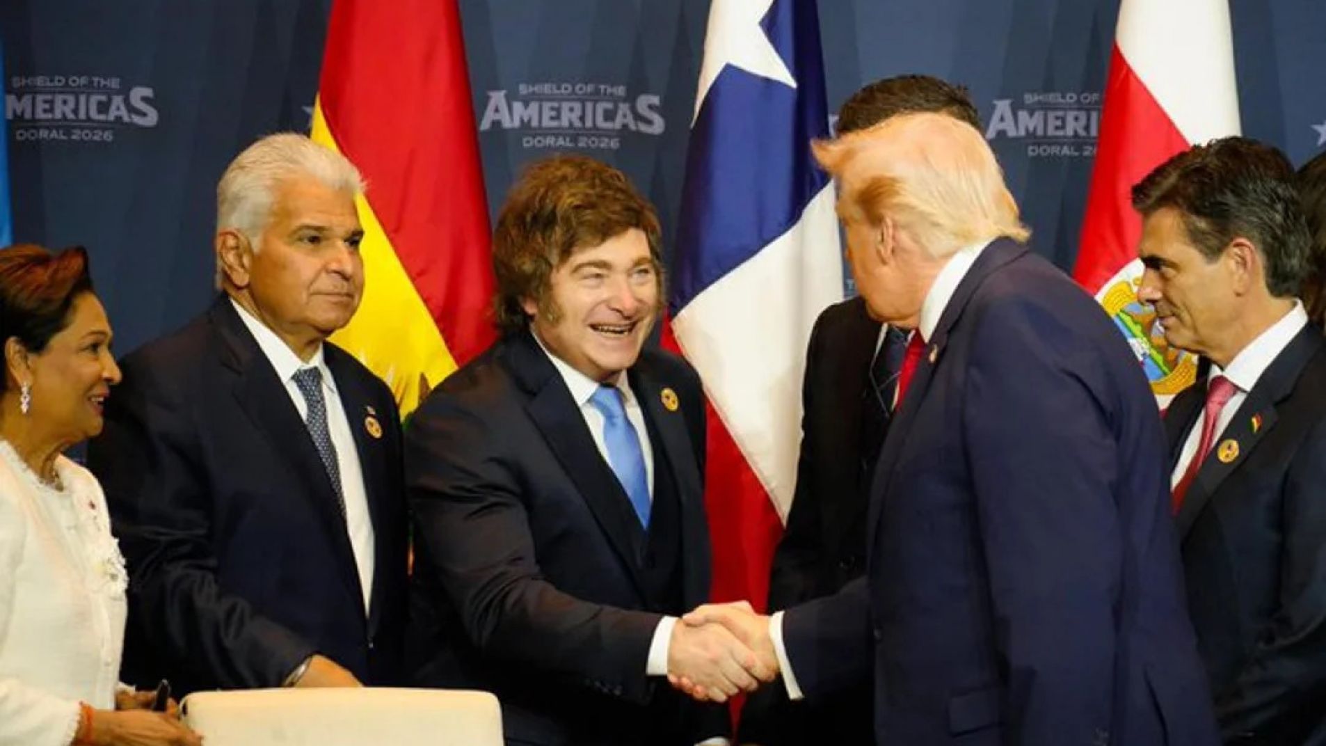 Milei en la cumbre "Escudo de las Américas" y ratificó su alianza con Trump