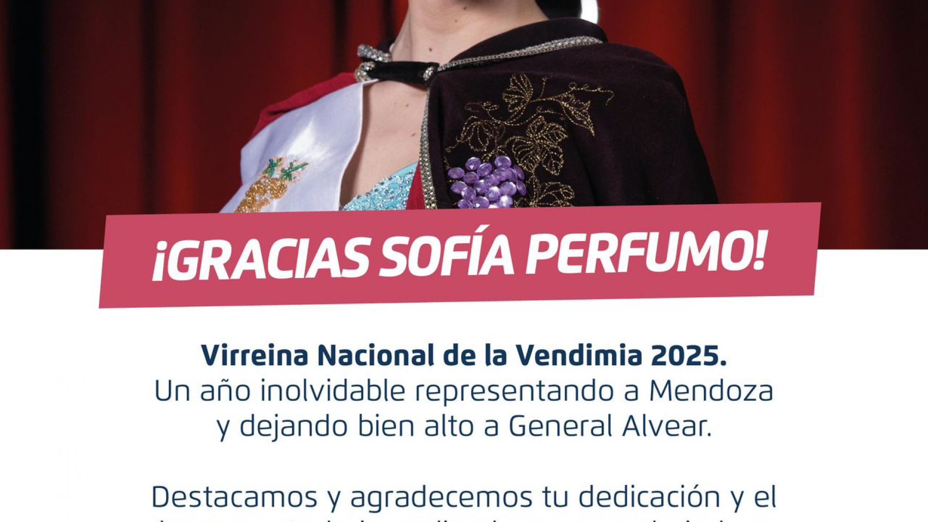 Alvear agradeció a la ahora ex virreina de la Vendimia