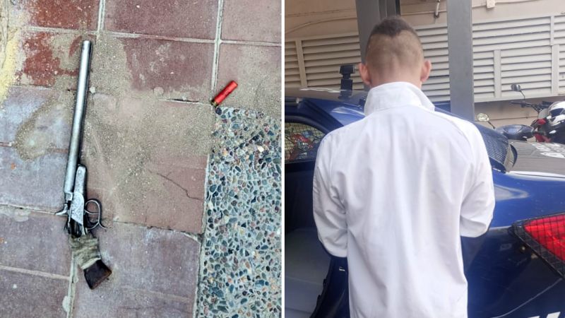 Un papá y su hijo fueron detenidos por amenazas con arma de fuego