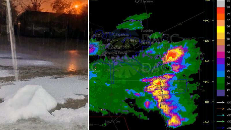 Una tormenta con mucho granizo volvió a castigar a Real del Padre (Videos)
