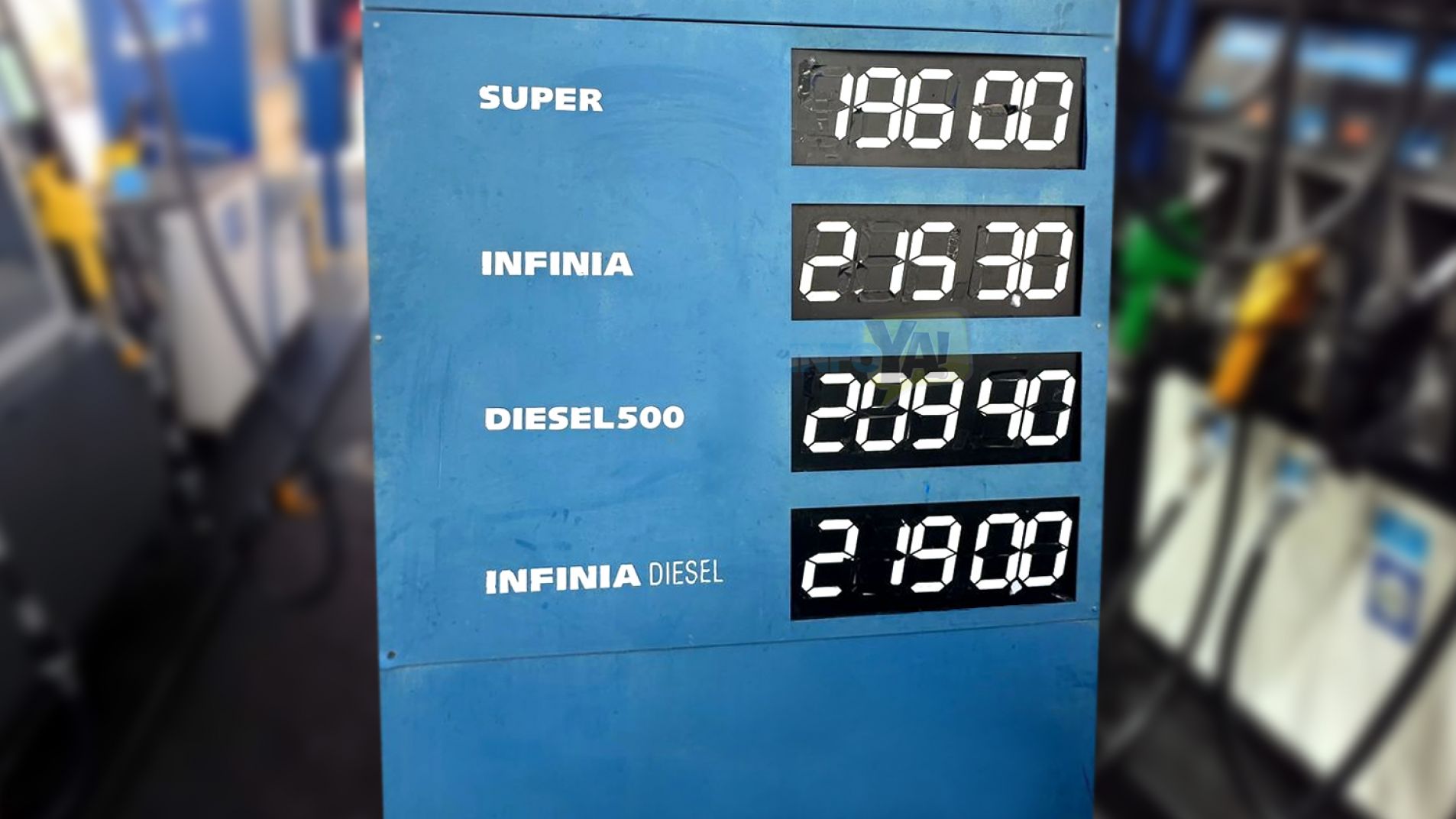 La pizarra de la YPF del ACA antes de las 10 de la mañana de este miércoles.