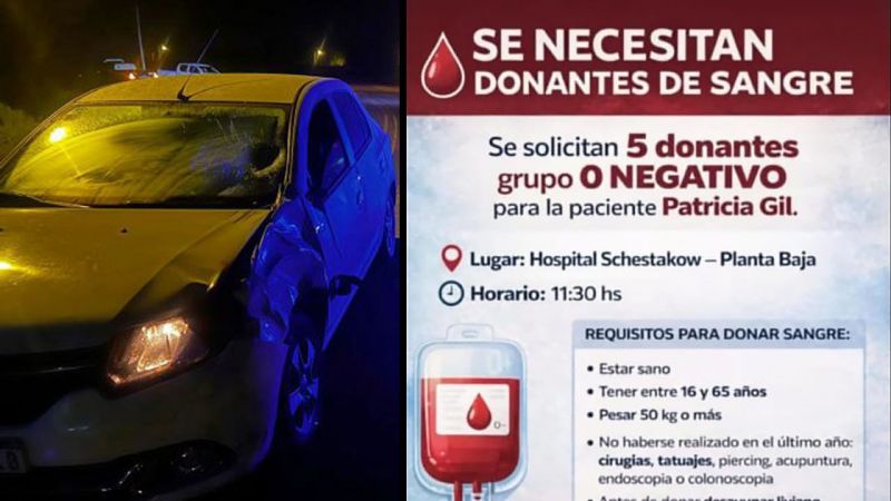 Nuevo pedido de dadores de sangre para la mujer atropellada por un borracho