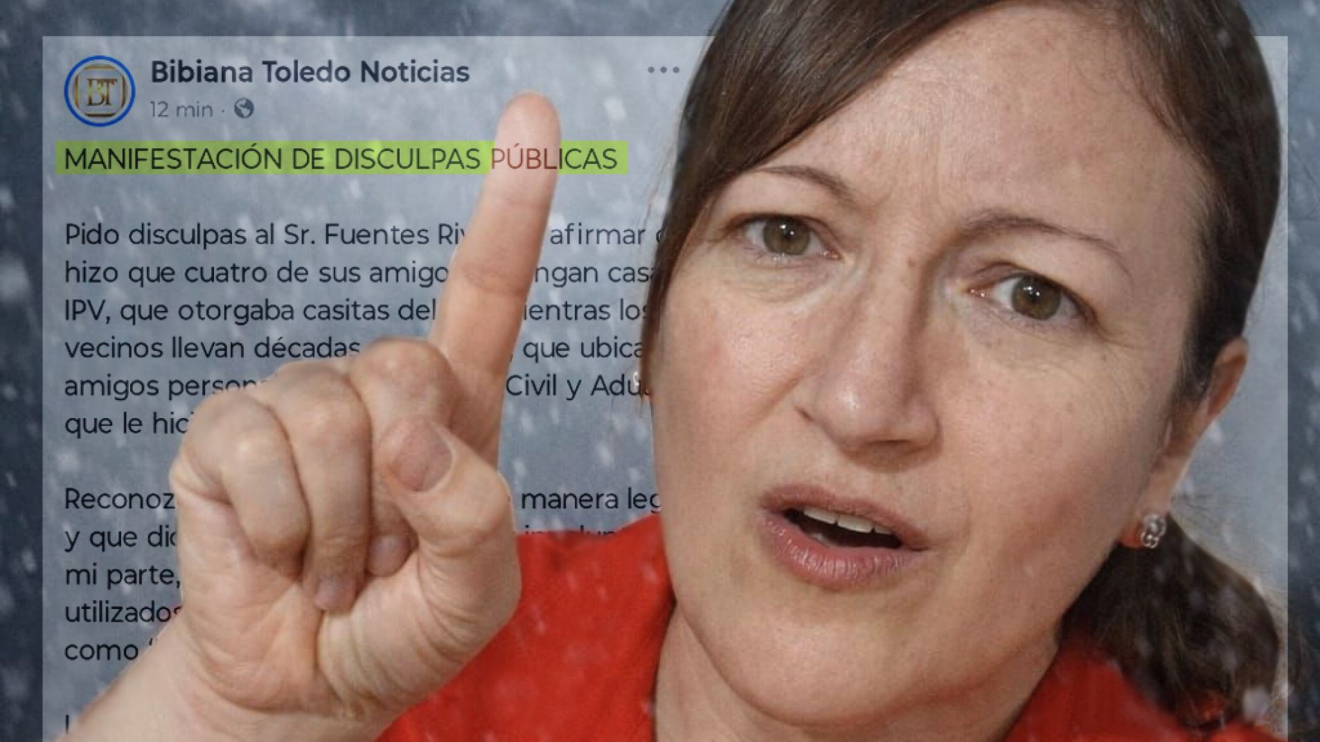 Bibiana Toledo se retractó, una vez más, por publicaciones temerarias