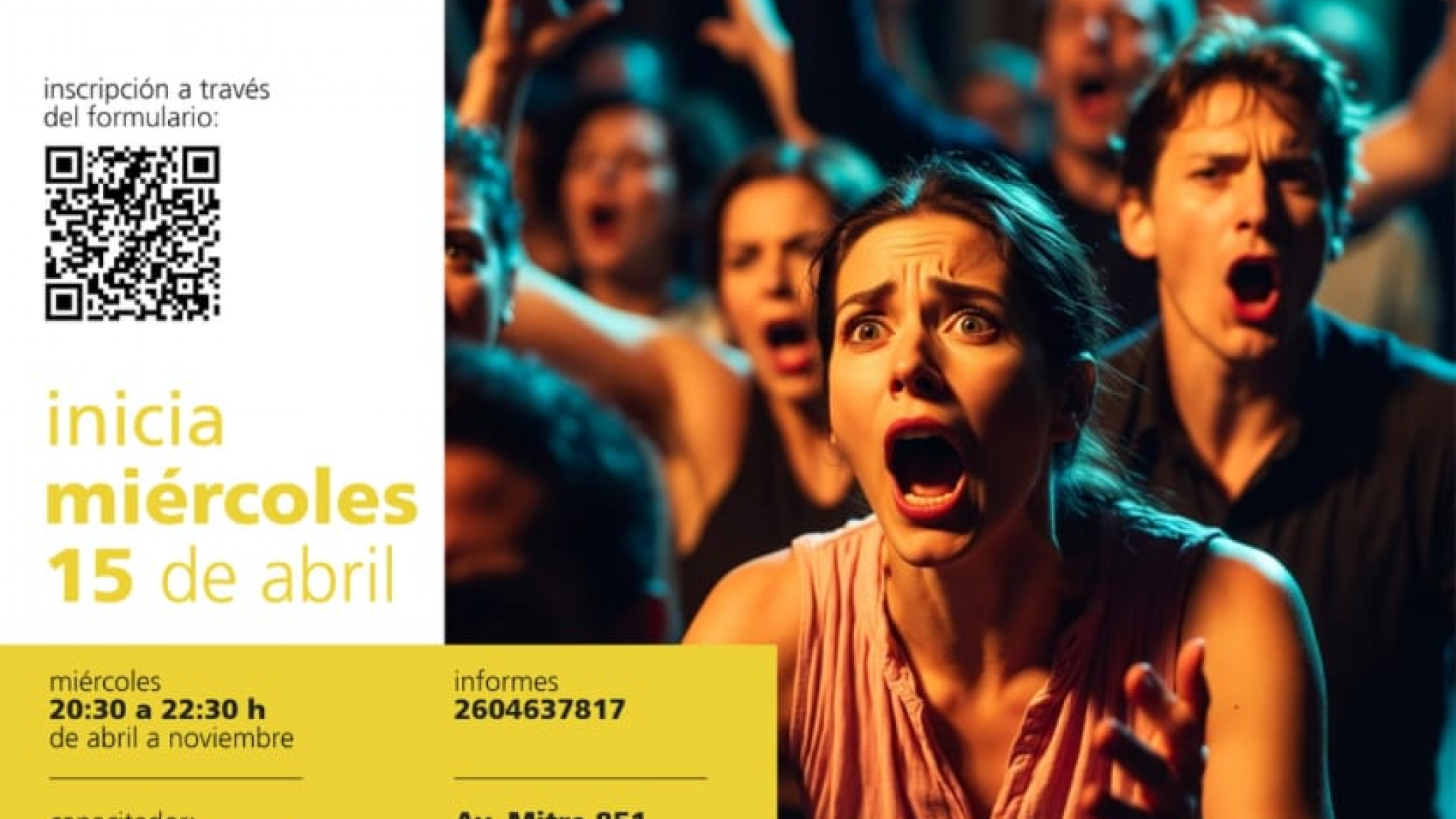 Taller gratuito de Teatro y Cine en el IPA