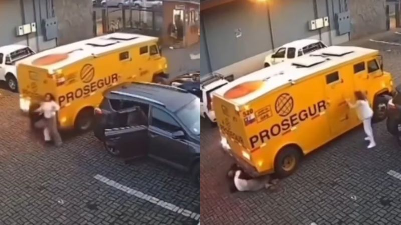 Imágenes sensibles: un camión dio marcha atrás y atropelló a dos mujeres