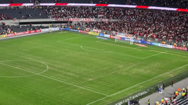 El césped del Monumental no llegará bien al Superclásico