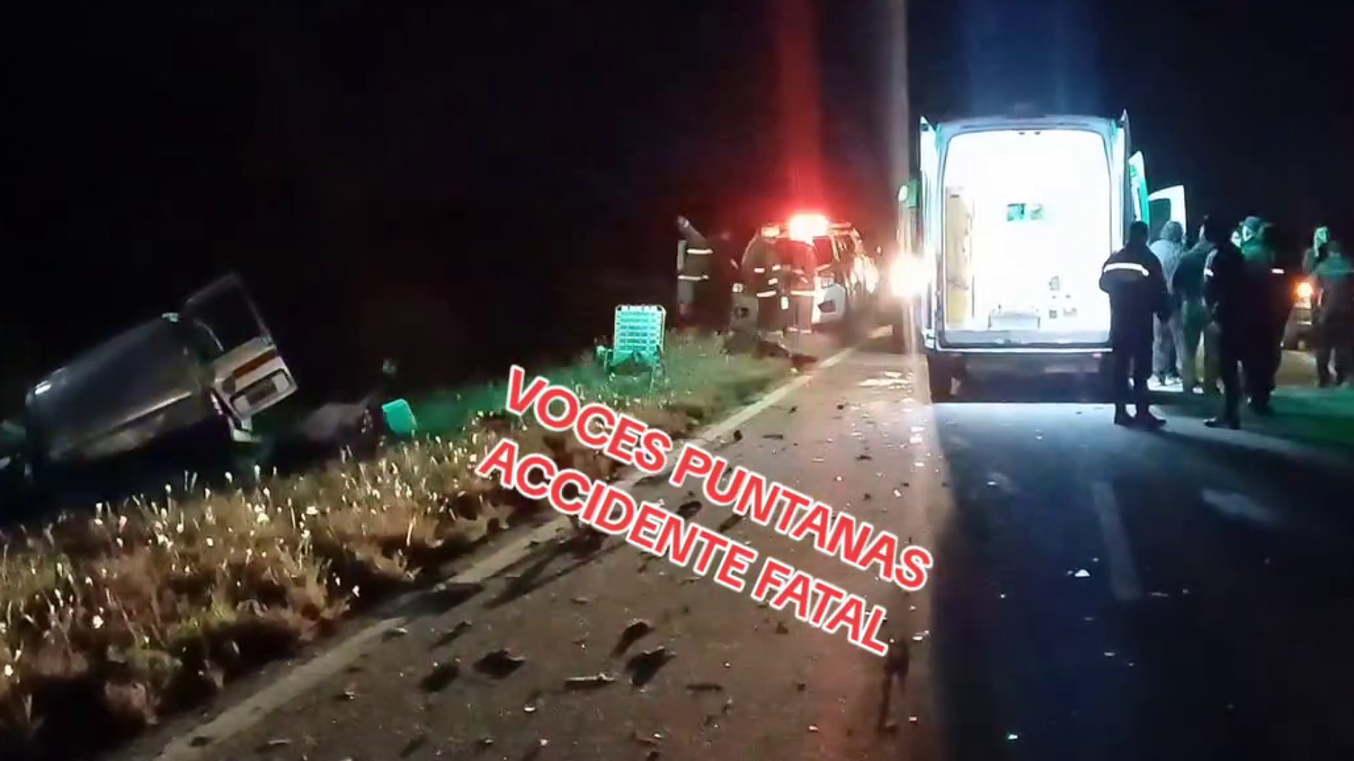 El accidente ocurrió en la ruta 146, cerca de Beazley (Imágenes video Voces Puntanas).