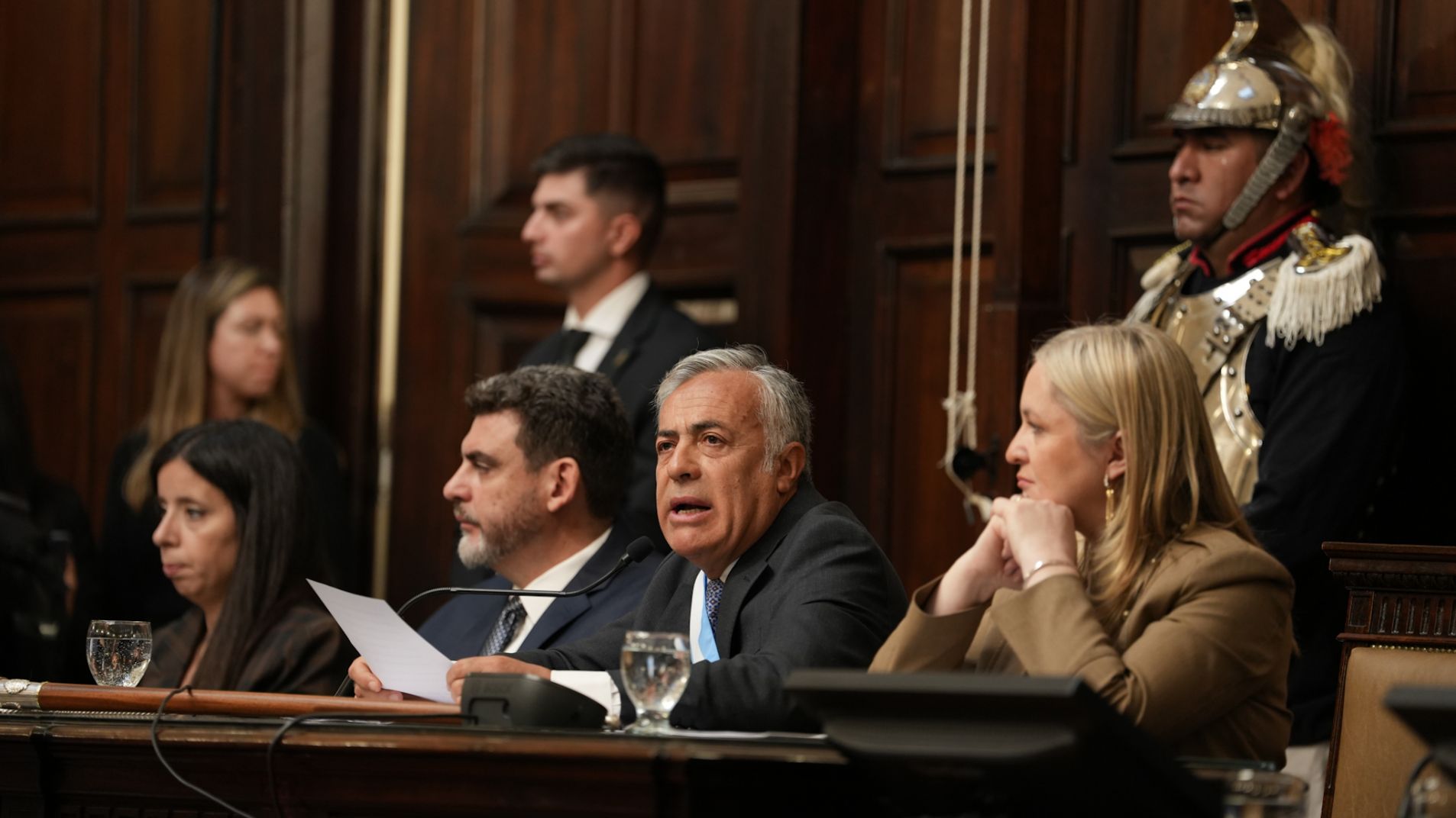 El gobernador en la apertura de sesiones legislativas ordinarias del viernes pasado.