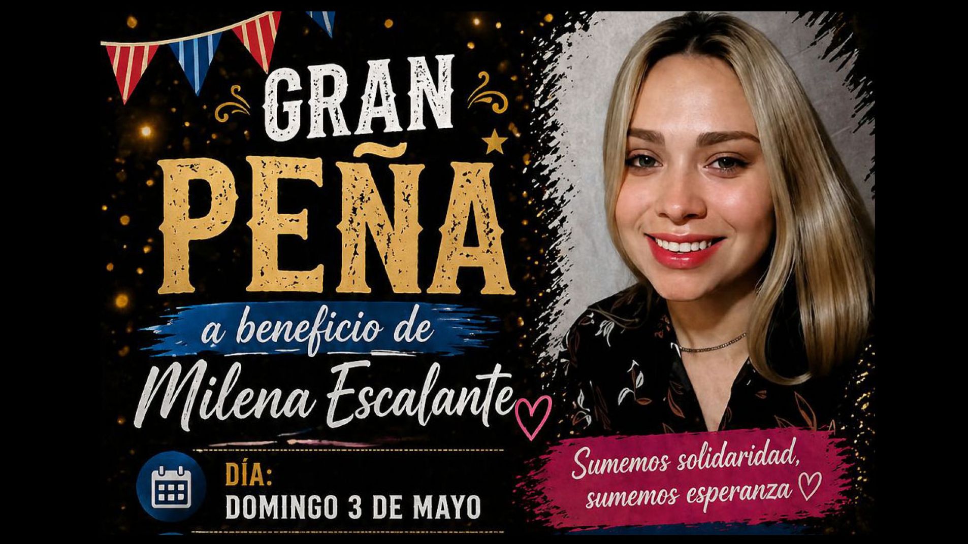 Milena nos necesita: Gran Peña Solidaria este domingo en Honor y Patria