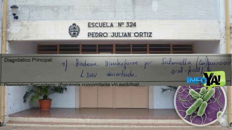 Estudiantes de la Escuela primaria Ortiz con cuadros de Salmonella