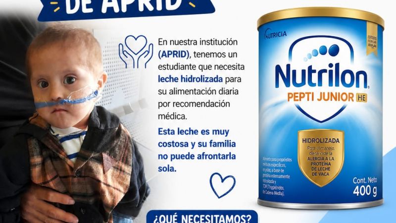 APRID solicita una leche especial para un alumnito de su institución