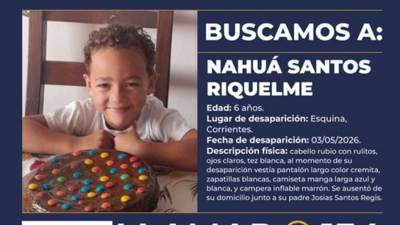 Alerta Sofía: buscan a niño de 6 años de Corrientes secuestrado por el padre