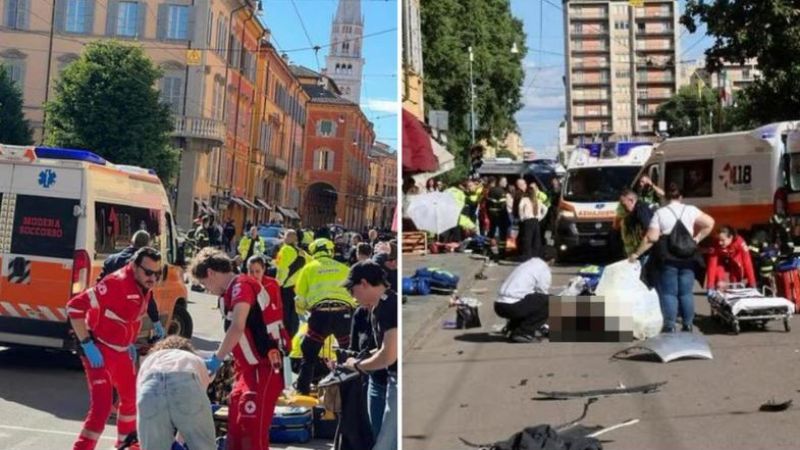 Un auto embistió a peatones en Italia y hay siete heridos: imágenes sensibles