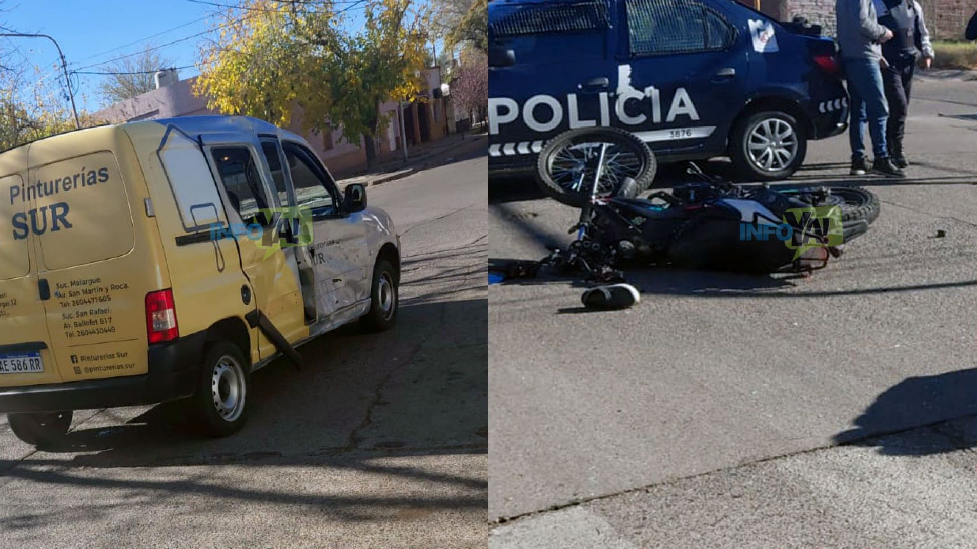 Motociclistas lesionados al chocar con una camioneta