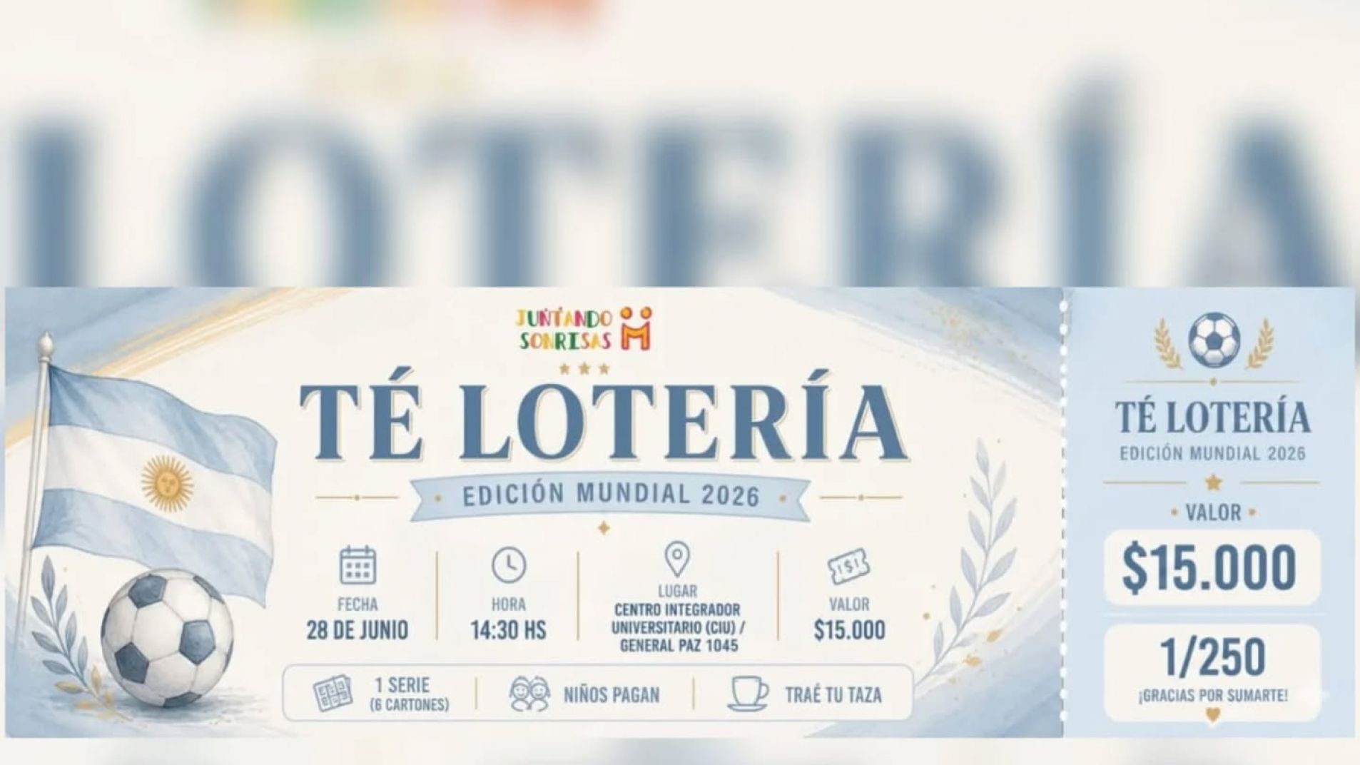 Juntando Sonrisas realiza un Te Lotería "Edición Mundial 2026"