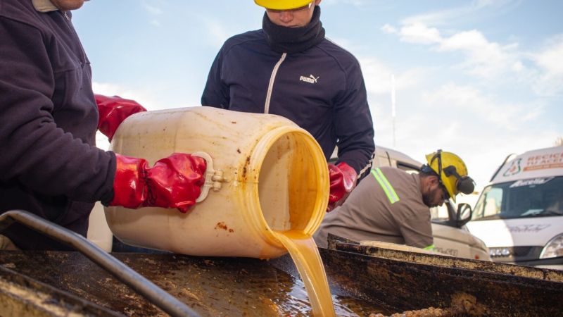 Más de 5.300 litros de aceite vegetal usado fueron recuperados en General Alvear