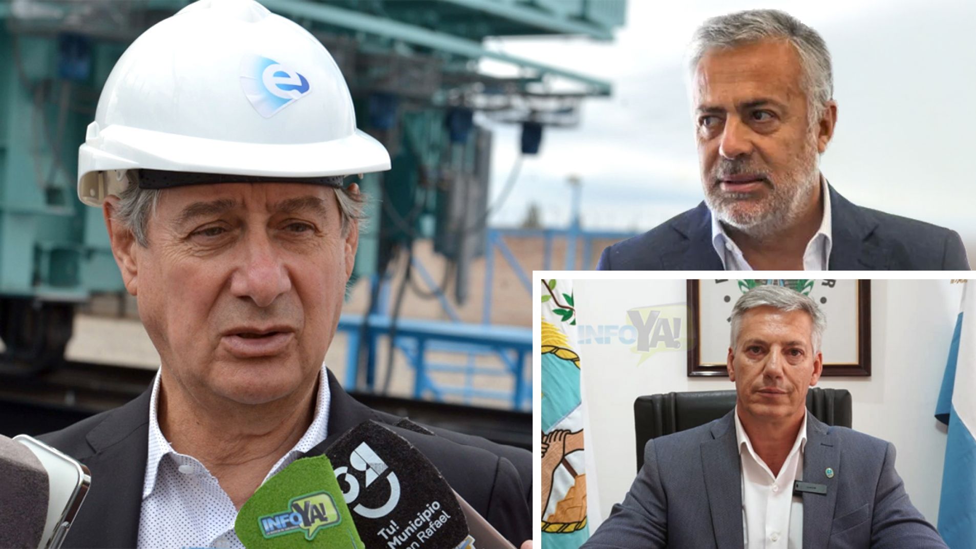 Omar Félix, Alfredo Cornejo y Alejandro Molero distanciados por el gasoducto.