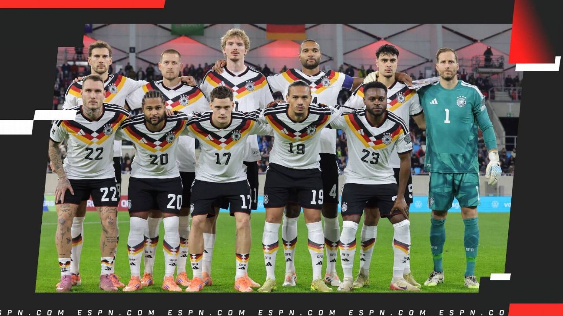 La siempre temida Selección Alemana enfrenta a Curazao.