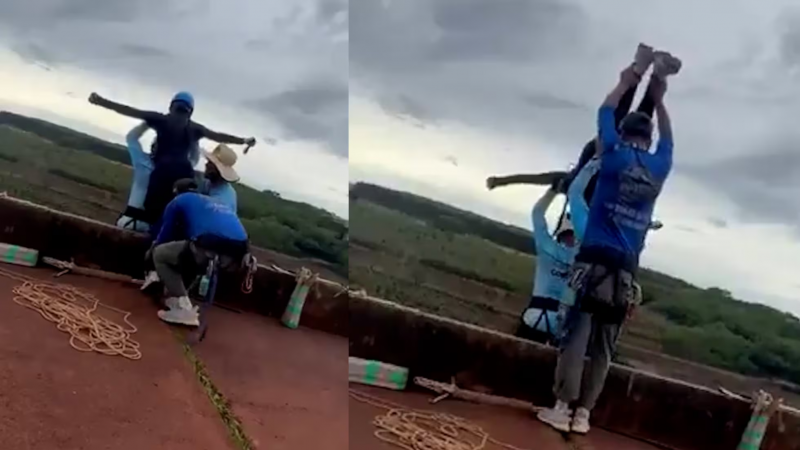 Hablaron los hombres que lanzaron sin cuerdas a una mujer en un salto bungee
